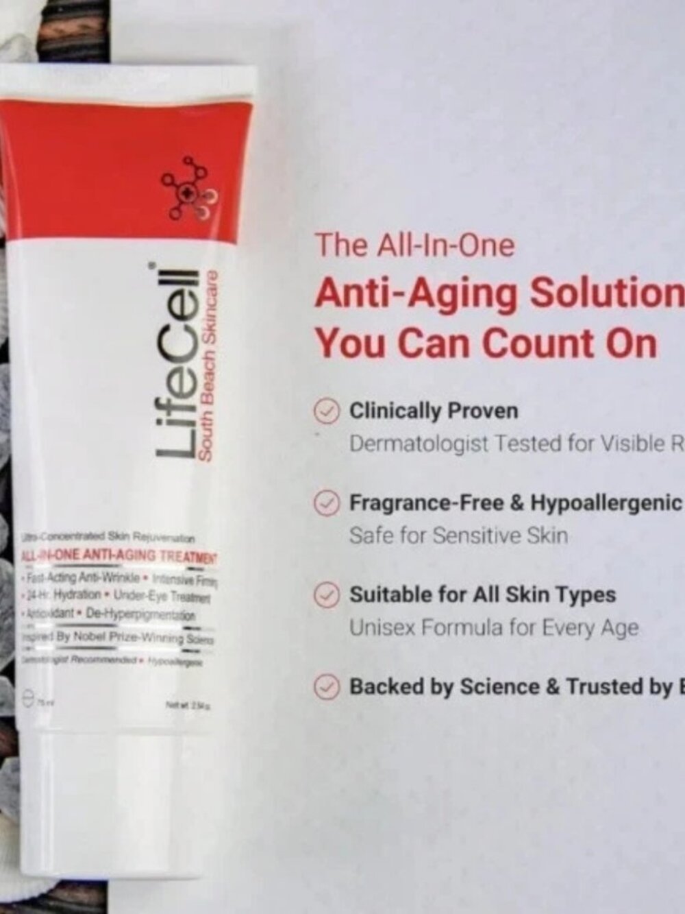 LifeCell South Beach All-In-One Anti Aging Treatment Cream 2.54oz 75ml New - Picture 5 of 5